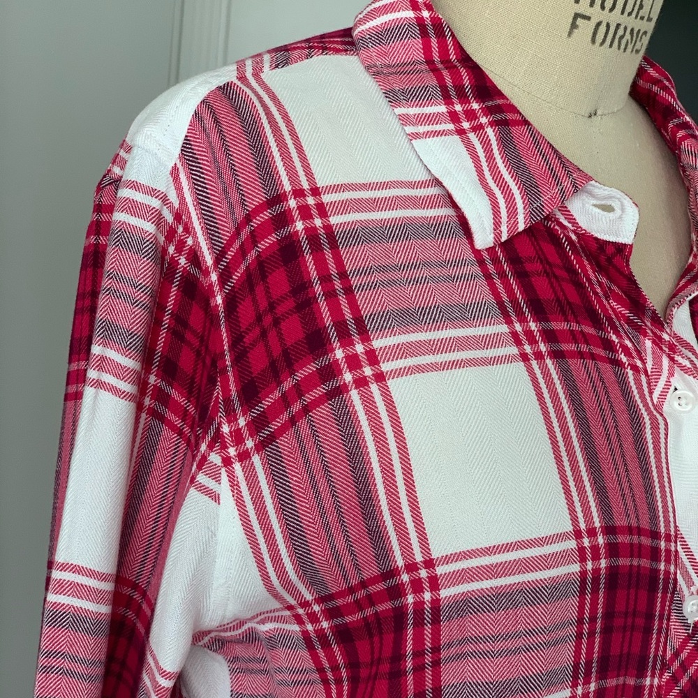 Rails Raspberry And White Plaid Shirt - image 5